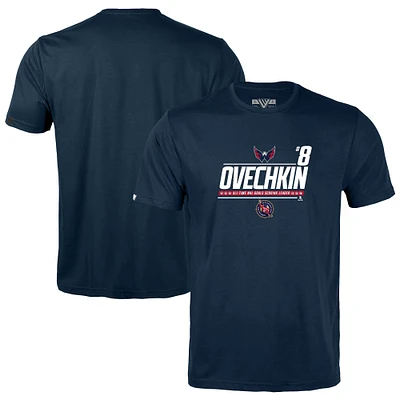 Youth Levelwear Alexander Ovechkin Navy Washington Capitals NHL All-Time Leading Goal Scorer Milestone Name & Number Little Richmond T-Shirt