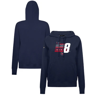 Women's Levelwear Alexander Ovechkin Navy Washington Capitals NHL All-Time Leading Goal Scorer Milestone Stripes Name & Number Adorn Pullover Hoodie
