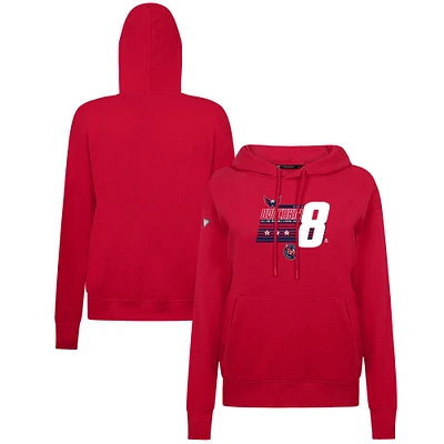 Women's Levelwear Alexander Ovechkin Red Washington Capitals NHL All-Time Leading Goal Scorer Milestone Stripes Name & Number Adorn Pullover Hoodie