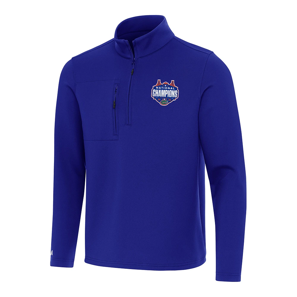 Men's Antigua Royal Florida Gators 2025 NCAA Basketball National Champions Insider Quarter-Zip Pullover