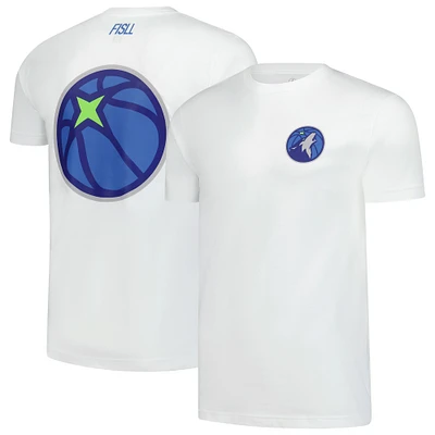 Unisex FISLL  White Minnesota Timberwolves Burst Logo T-Shirt