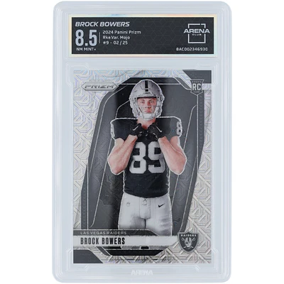 Brock Bowers Las Vegas Raiders 2024 Panini Prizm Mojo Prizm #9 #2/25 Arena Club Authenticated 8.5 Rookie Card