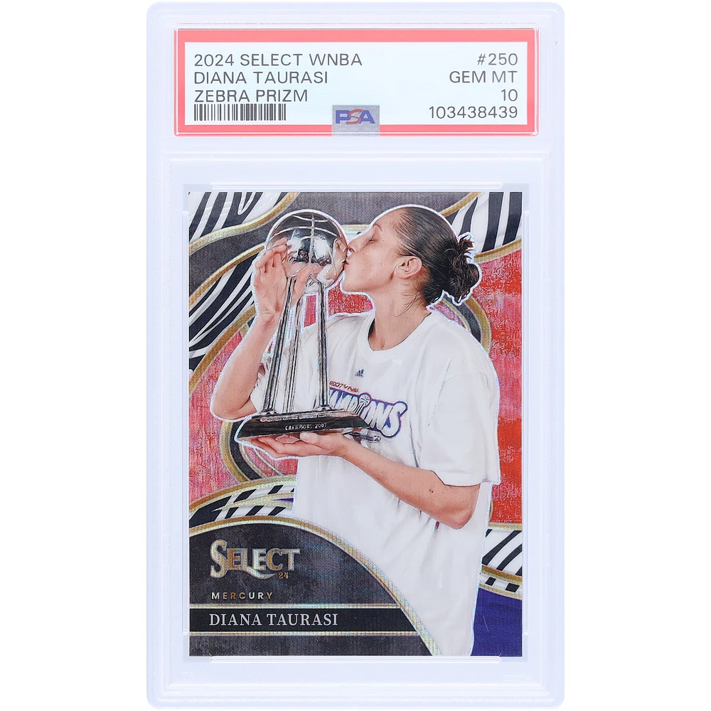 Diana Taurasi Phoenix Mercury 2024 Panini Select WNBA Zebra Prizm #250 PSA Authenticated 10 Card