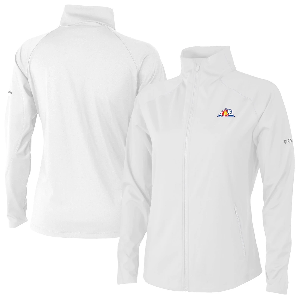 Women's Columbia White Colorado Rockies Fairway Friends Full-Zip Jacket
