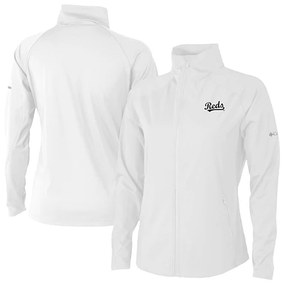 Women's Columbia White Cincinnati Reds Fairway Friends Full-Zip Jacket