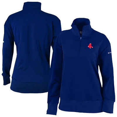 Women's Columbia Navy Boston Red Sox Birchwood Hills Quarter-Zip Pullover