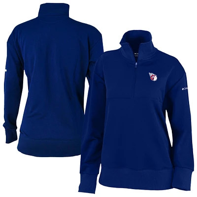 Women's Columbia Navy Cleveland Guardians Birchwood Hills Quarter-Zip Pullover