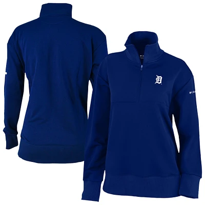 Women's Columbia Navy Detroit Tigers Birchwood Hills Quarter-Zip Pullover