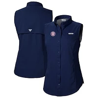 Women's Columbia Navy Washington Nationals Tamiami Sleeveless Shirt