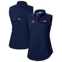 Women's Columbia Navy Boston Red Sox Tamiami Sleeveless Shirt