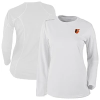Women's Columbia White Baltimore Orioles Shotgun Long Sleeve T-Shirt