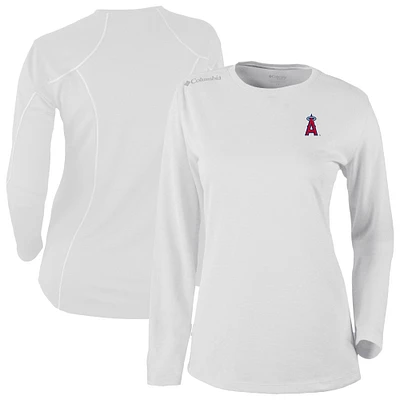 Women's Columbia White Los Angeles Angels Shotgun Long Sleeve T-Shirt