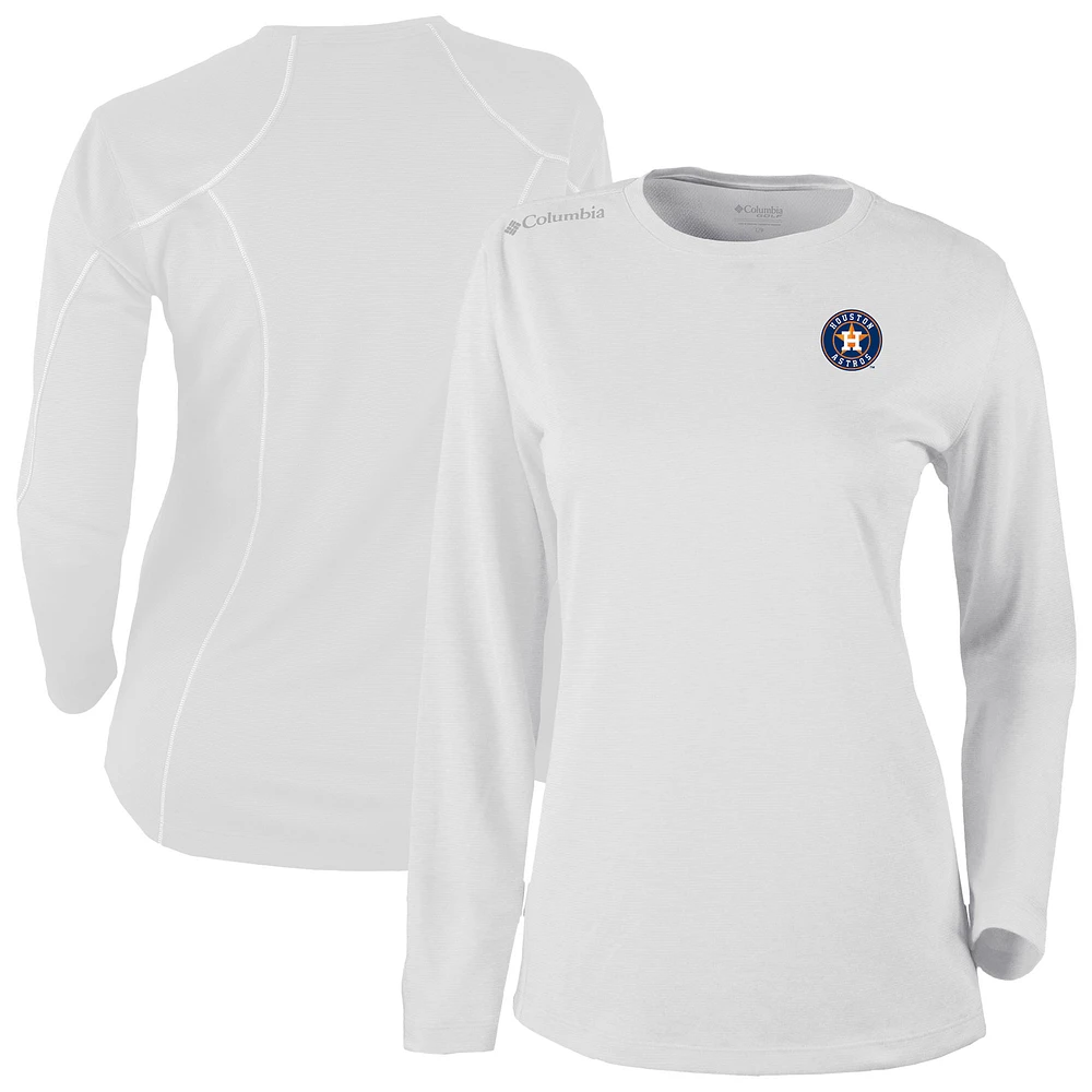 Women's Columbia White Houston Astros Shotgun Long Sleeve T-Shirt