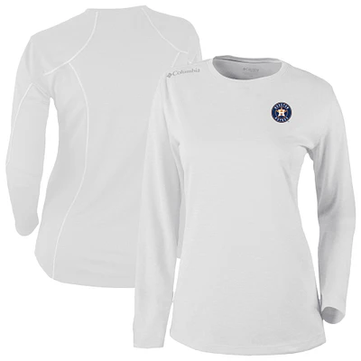 Women's Columbia White Houston Astros Shotgun Long Sleeve T-Shirt