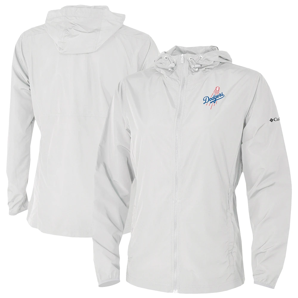Women's Columbia White Los Angeles Dodgers The Prodigy Full-Zip Windbreaker
