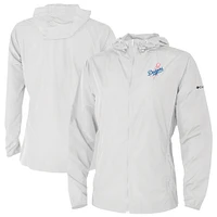 Women's Columbia White Los Angeles Dodgers The Prodigy Full-Zip Windbreaker