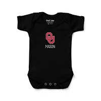 Infant Chad & Jake Black Oklahoma Sooners Logo Personalized Bodysuit