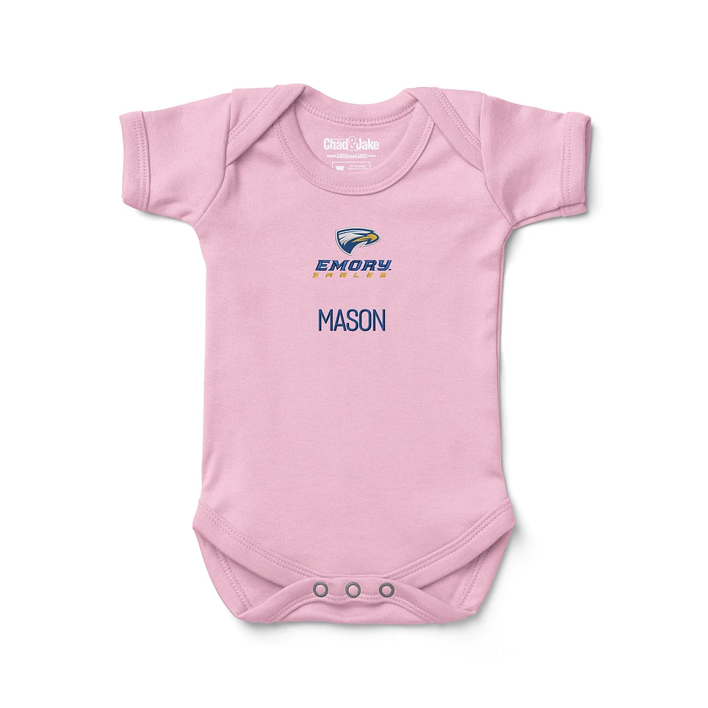 Infant Chad & Jake Pink Emory Eagles Logo Personalized Bodysuit