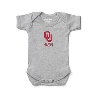 Infant Chad & Jake Heather Gray Oklahoma Sooners Logo Personalized Bodysuit