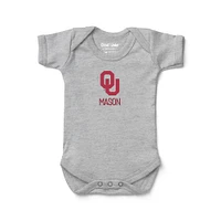 Infant Chad & Jake Heather Gray Oklahoma Sooners Logo Personalized Bodysuit