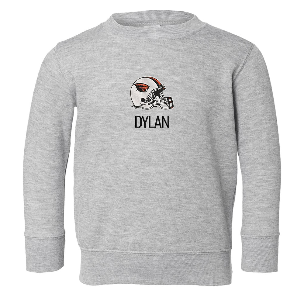 Toddler Chad & Jake Heather Gray Oregon State Beavers Logo Personalized Pullover Sweatshirt
