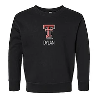 Toddler Chad & Jake Black Texas Tech Red Raiders Logo Personalized Pullover Sweatshirt