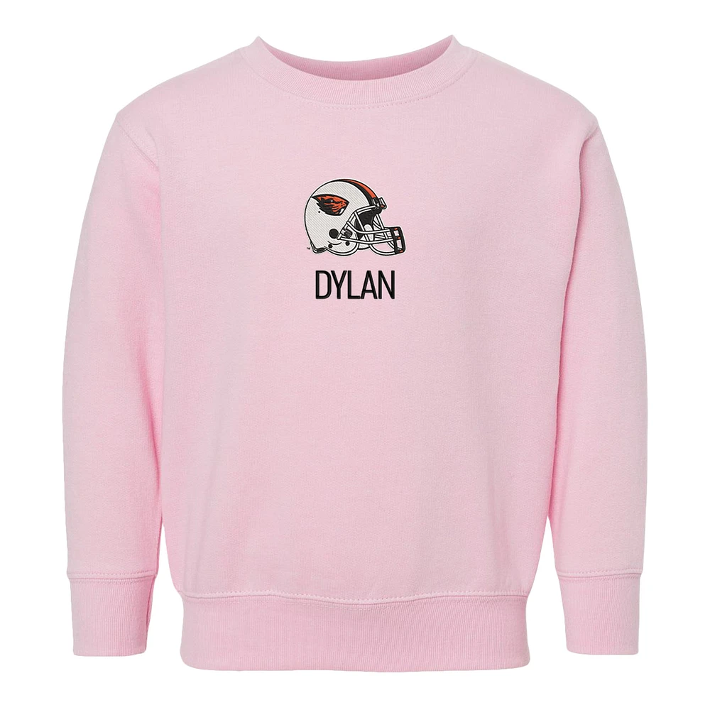 Toddler Chad & Jake Pink Oregon State Beavers Logo Personalized Pullover Sweatshirt