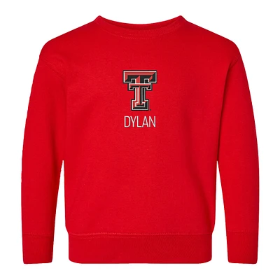 Toddler Chad & Jake Red Texas Tech Raiders Logo Personalized Pullover Sweatshirt