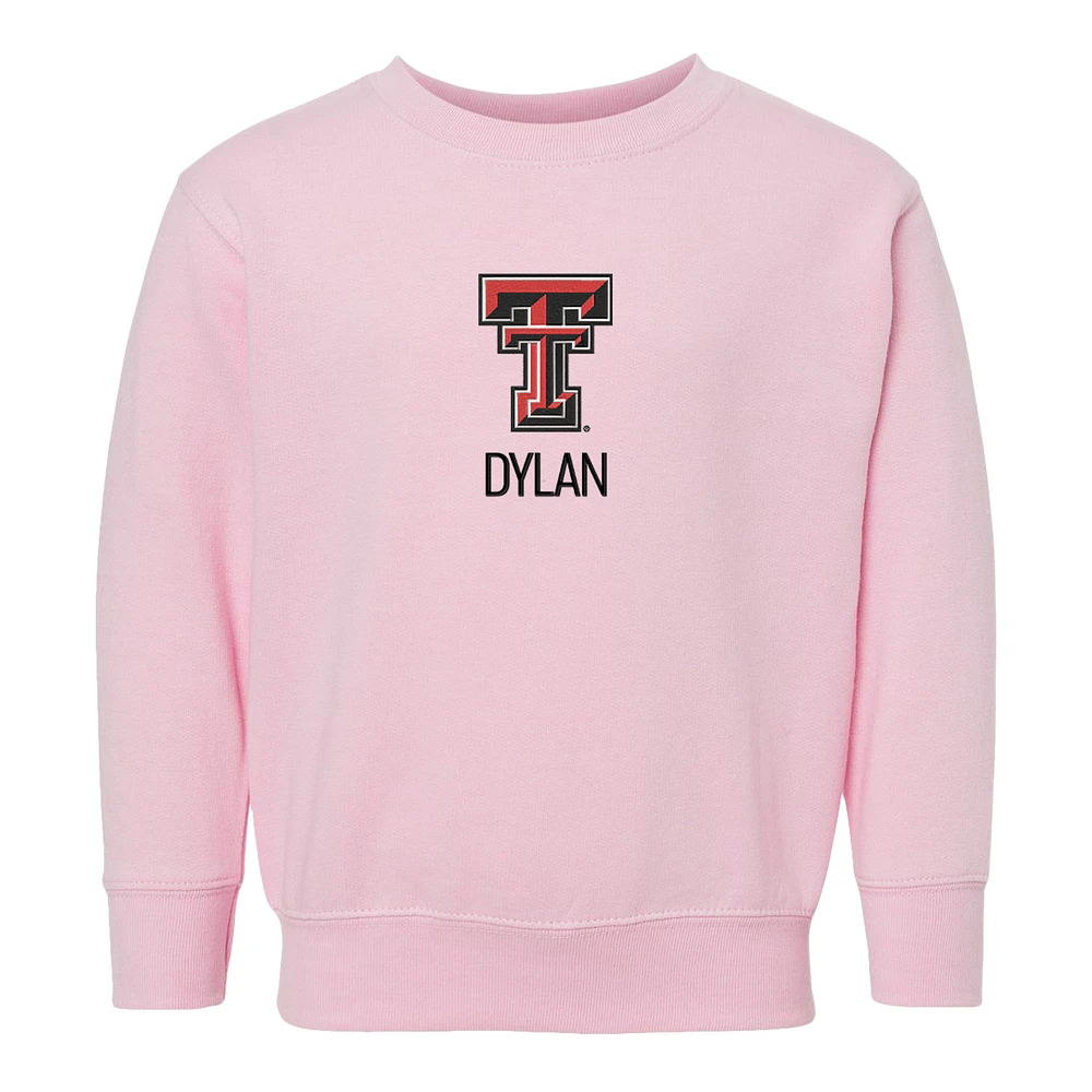 Toddler Chad & Jake Texas Tech Red Raiders Logo Personalized Pullover Sweatshirt