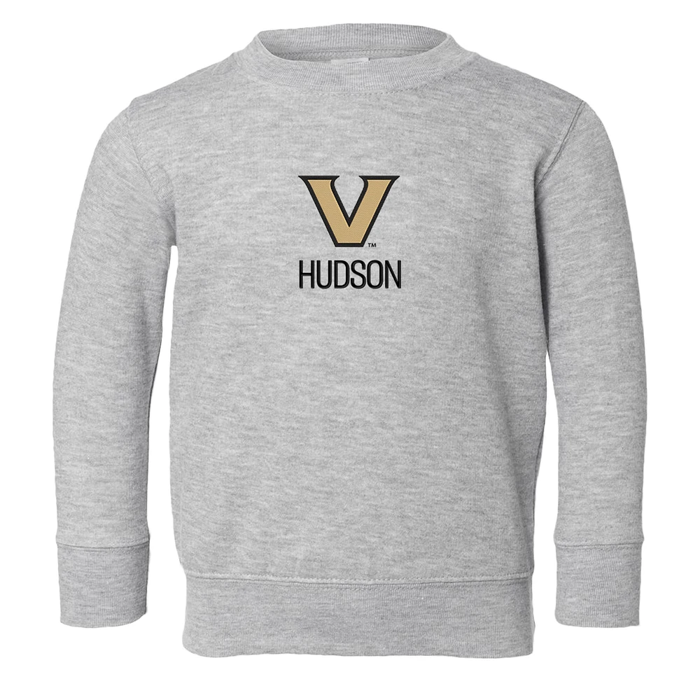 Toddler Chad & Jake Heather Gray Vanderbilt Commodores Logo Personalized Pullover Sweatshirt