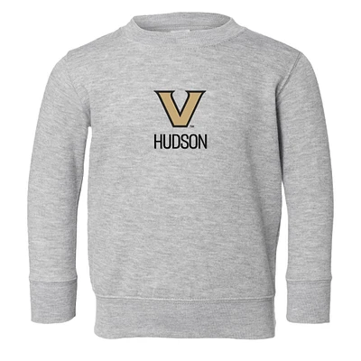 Toddler Chad & Jake Heather Gray Vanderbilt Commodores Logo Personalized Pullover Sweatshirt