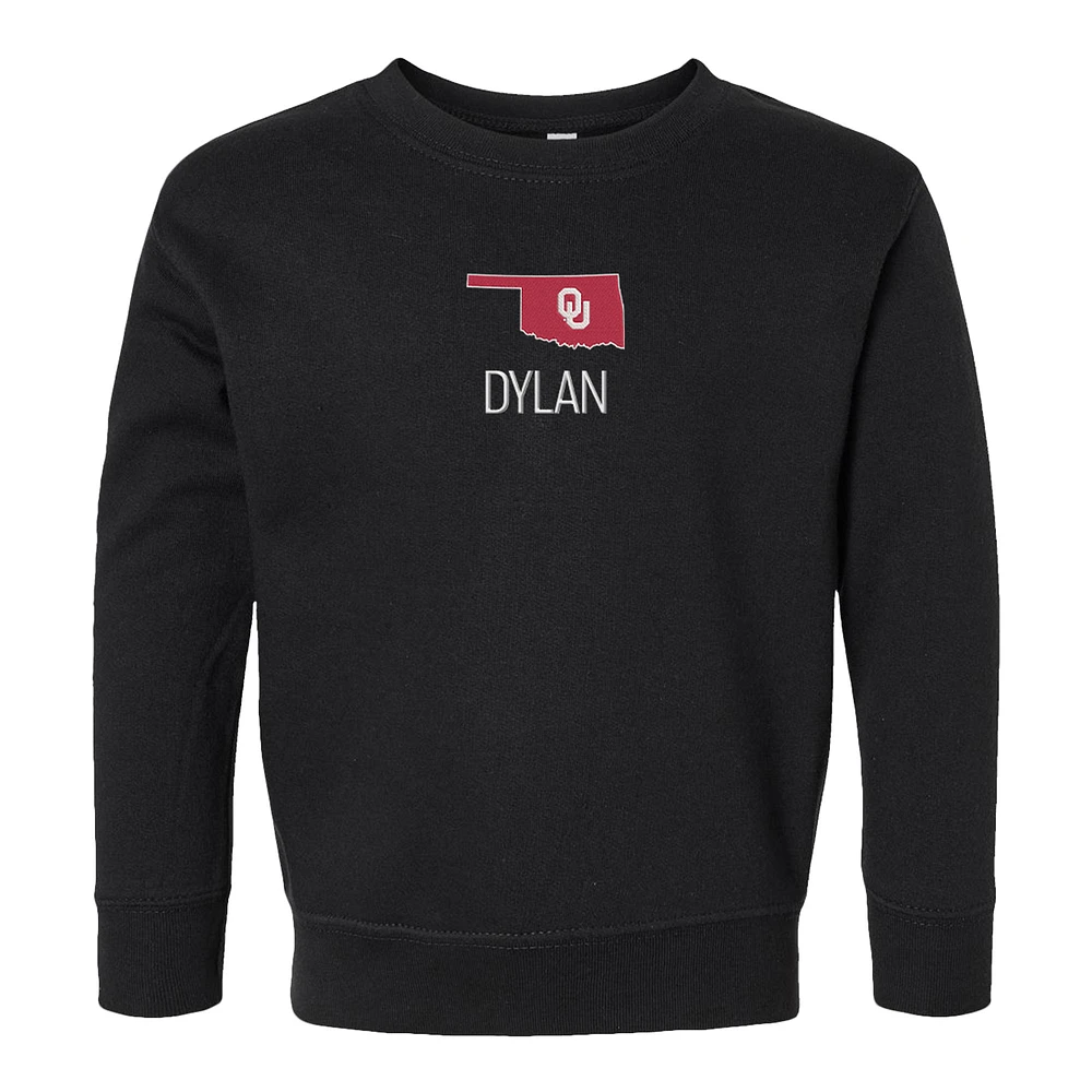 Toddler Chad & Jake Oklahoma Sooners Logo Personalized Pullover Sweatshirt