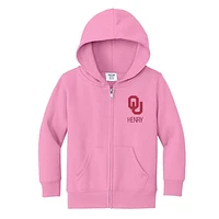 Toddler Chad & Jake Pink Oklahoma Sooners Personalized Full-Zip Hoodie
