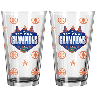 Florida Gators 2025 NCAA Men's Basketball National Champions Two-Pack 16oz. Pattern Pint Glass Set