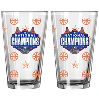 Florida Gators 2025 NCAA Men's Basketball National Champions Two-Pack 16oz. Pattern Pint Glass Set
