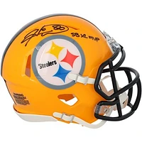 Hines Ward Pittsburgh Steelers Autographed Riddell Gold Speed Mini Helmet with "SB XL MVP" Inscription