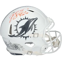 Jason Taylor Miami Dolphins Autographed Riddell 2024 Salute To Service Speed Authentic Helmet with "HOF 17" & "Fins Up" Inscriptions