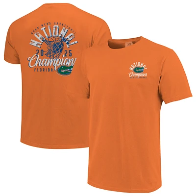 Men's Orange Florida Gators 2025 NCAA Basketball National Champions Distressed Net T-Shirt
