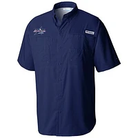 Men's Columbia Navy 2025 MLB All-Star Game Tamiami Short Sleeve Omni-Wick Button-Down Shirt