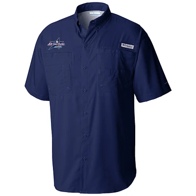 Men's Columbia Navy 2025 MLB All-Star Game Tamiami Short Sleeve Omni-Wick Button-Down Shirt