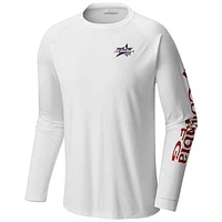 Men's Columbia White 2025 MLB All-Star Game Terminal Tackle Omni-Wick Raglan Long Sleeve T-Shirt