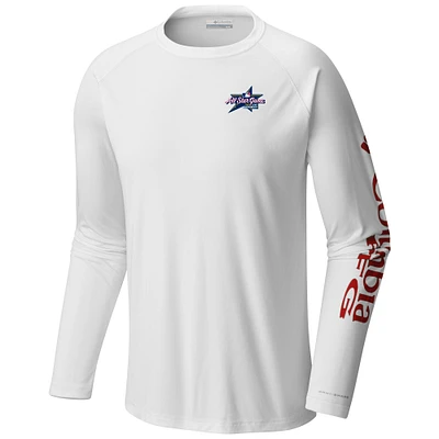 Men's Columbia White 2025 MLB All-Star Game Terminal Tackle Omni-Wick Raglan Long Sleeve T-Shirt