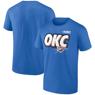 Men's Blue Oklahoma City Thunder 2025 NBA Playoffs OKC Slogan T-Shirt