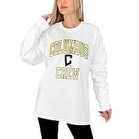 Women's Gameday Couture  White Columbus Crew Oversized Long Sleeve T-Shirt