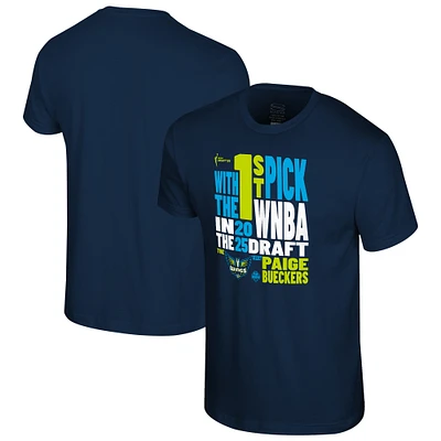 Unisex Stadium Essentials Paige Bueckers Navy Dallas Wings 2025 WNBA Draft 1st Overall Pick Verbiage T-Shirt