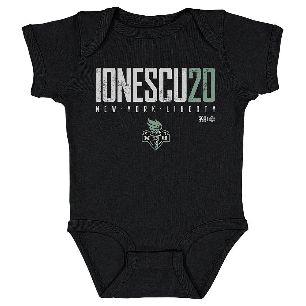 Infant 500 Level Sabrina Ionescu Black New York Liberty Elite Bodysuit