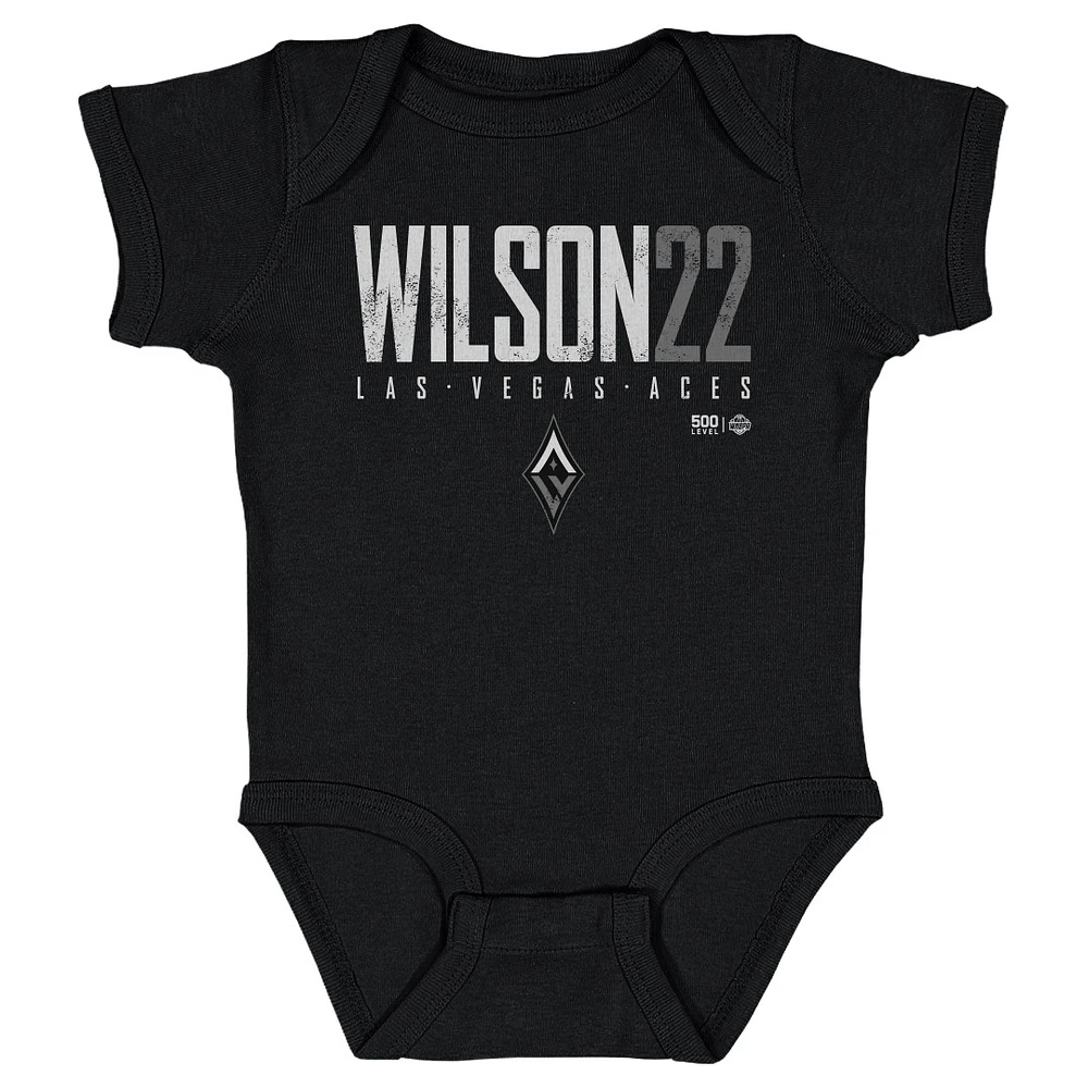 Infant 500 Level A'ja Wilson Black Las Vegas Aces Elite Bodysuit