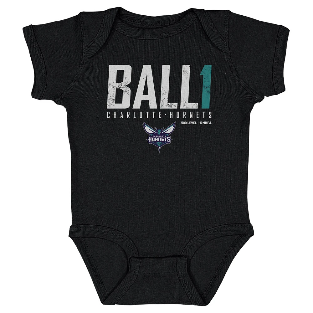 Infant 500 Level LaMelo Ball Black Charlotte Hornets Elite Bodysuit