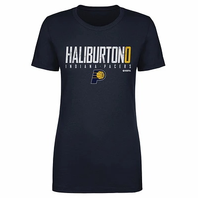 Women's 500 Level Tyrese Haliburton Navy Indiana Pacers Elite T-Shirt