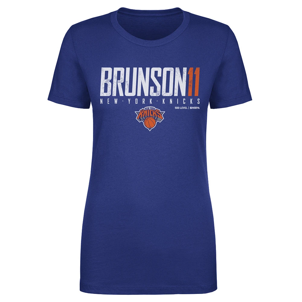 Women's 500 Level Jalen Brunson Blue New York Knicks Elite T-Shirt